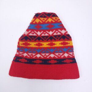 Vintage Cabela's Colorful Southwest Knit Touque Beanie 100% Wool Ski Cap